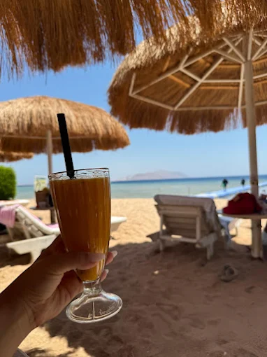 Beach drink with sea view