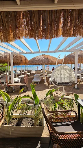 Sinbad Beach lounge and sea view